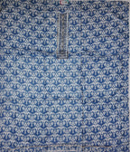 Artisanal Indigo Tapestry Unstitched Suit Fabric