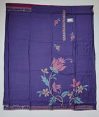 Exquisite Floral Magic Unstitched Suit - Deep Indigo Delight