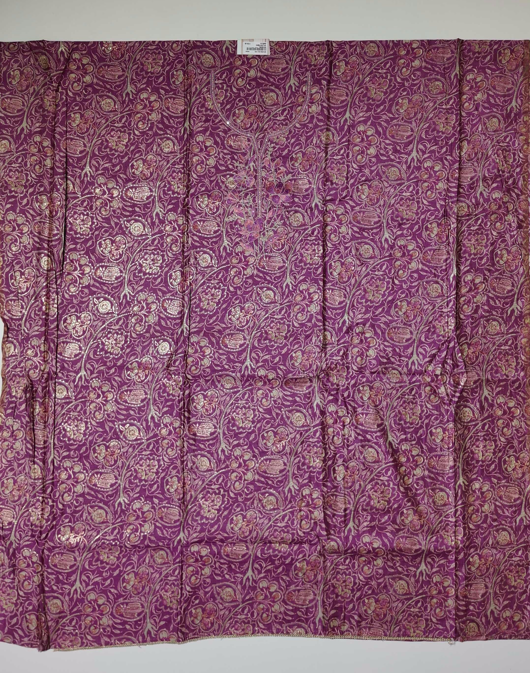 Mesmerizing Magenta: Artisan Embroidered Unstitched Suit