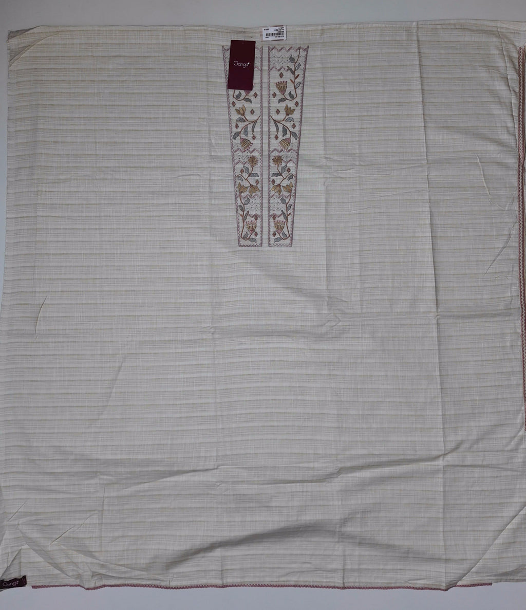 Floral Festive Charm: Unstitched Embroidered Suit",