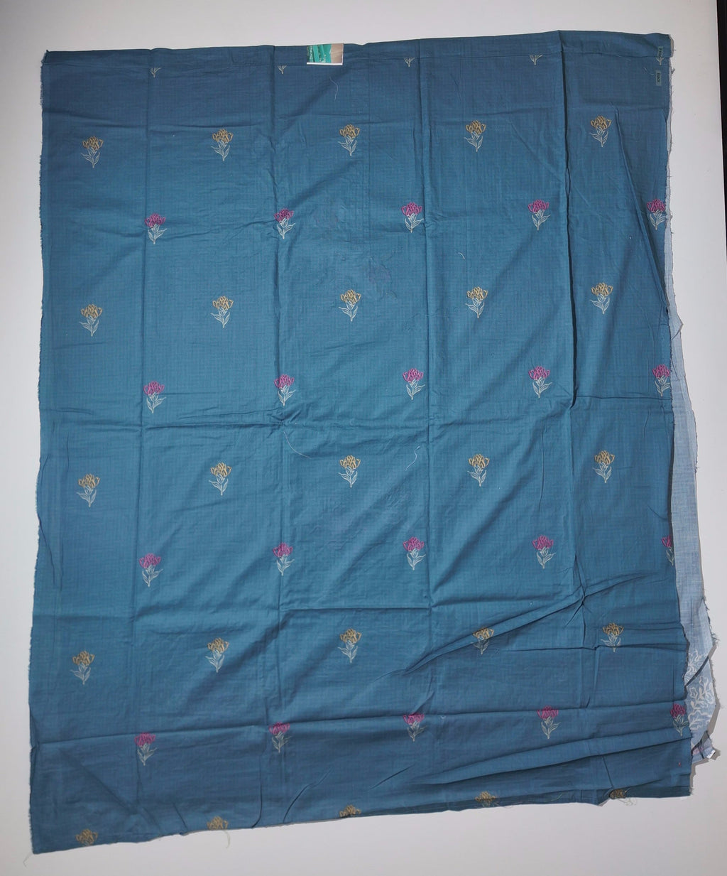 Ocean Teal Unstitched Suit with Artisan Embroidery