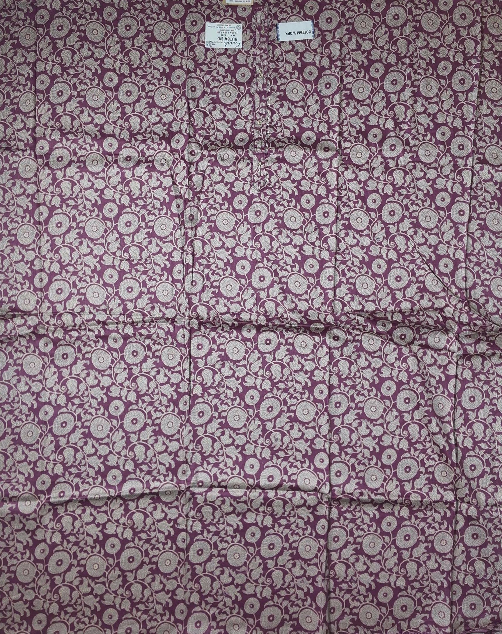 Artisan Crafted Floral Unstitched Suit in Rich Maroon