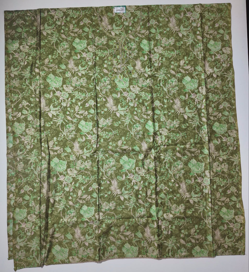 Verdant Charm: Premium Flora Unstitched Suit