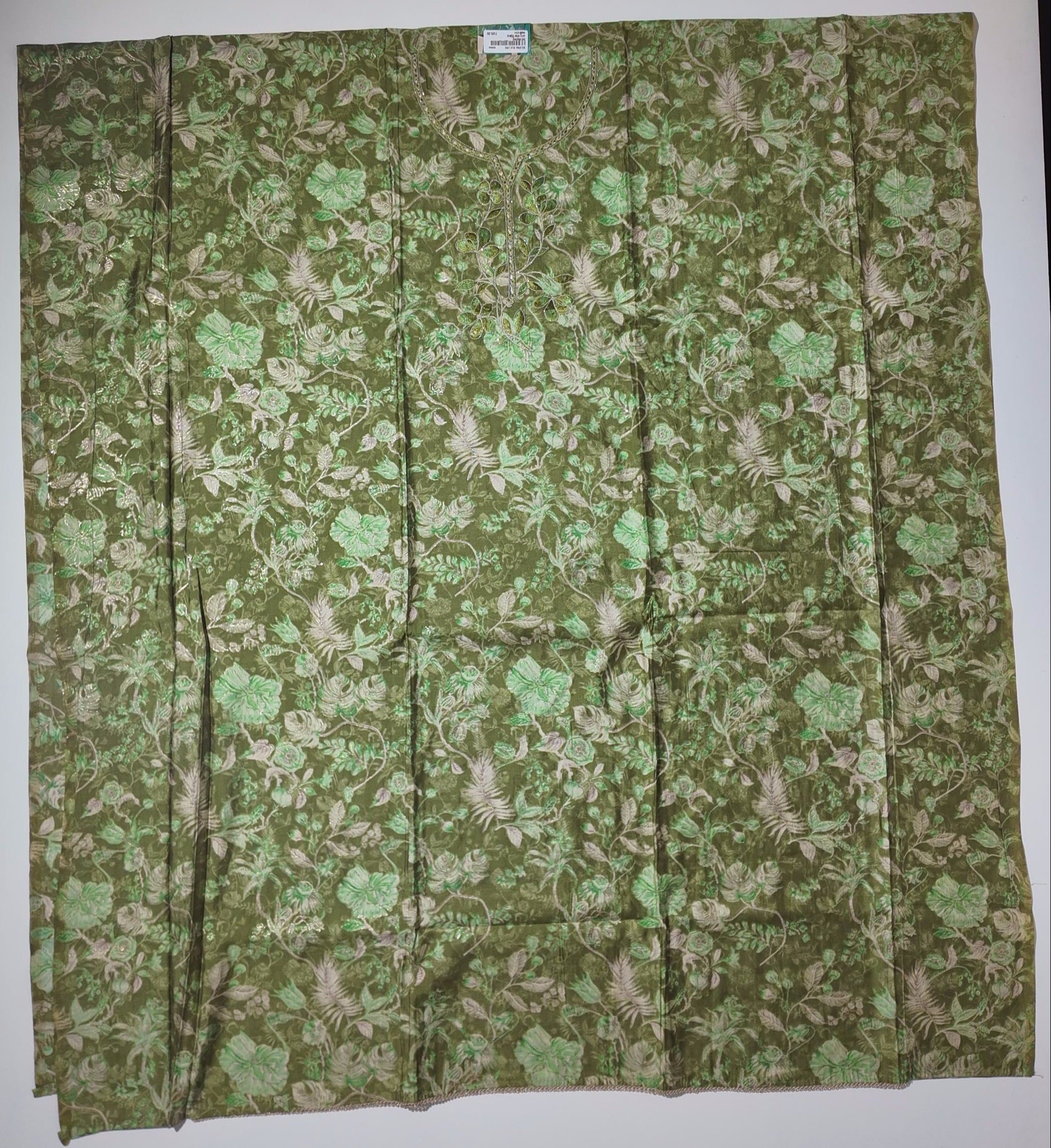 Verdant Charm: Premium Flora Unstitched Suit
