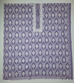 Artisan Lavender Elegance: Intricate Lace Unstitched Suit