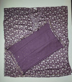 Lavender Blossom Charm: Embroidered Unstitched Suit Delight