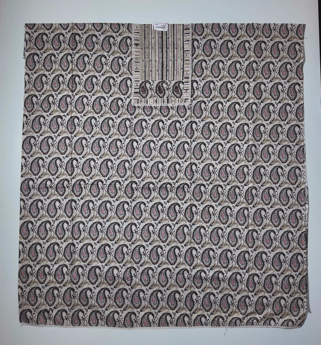 Artisan-Embroidered Paisley Elegance Unstitched Suit