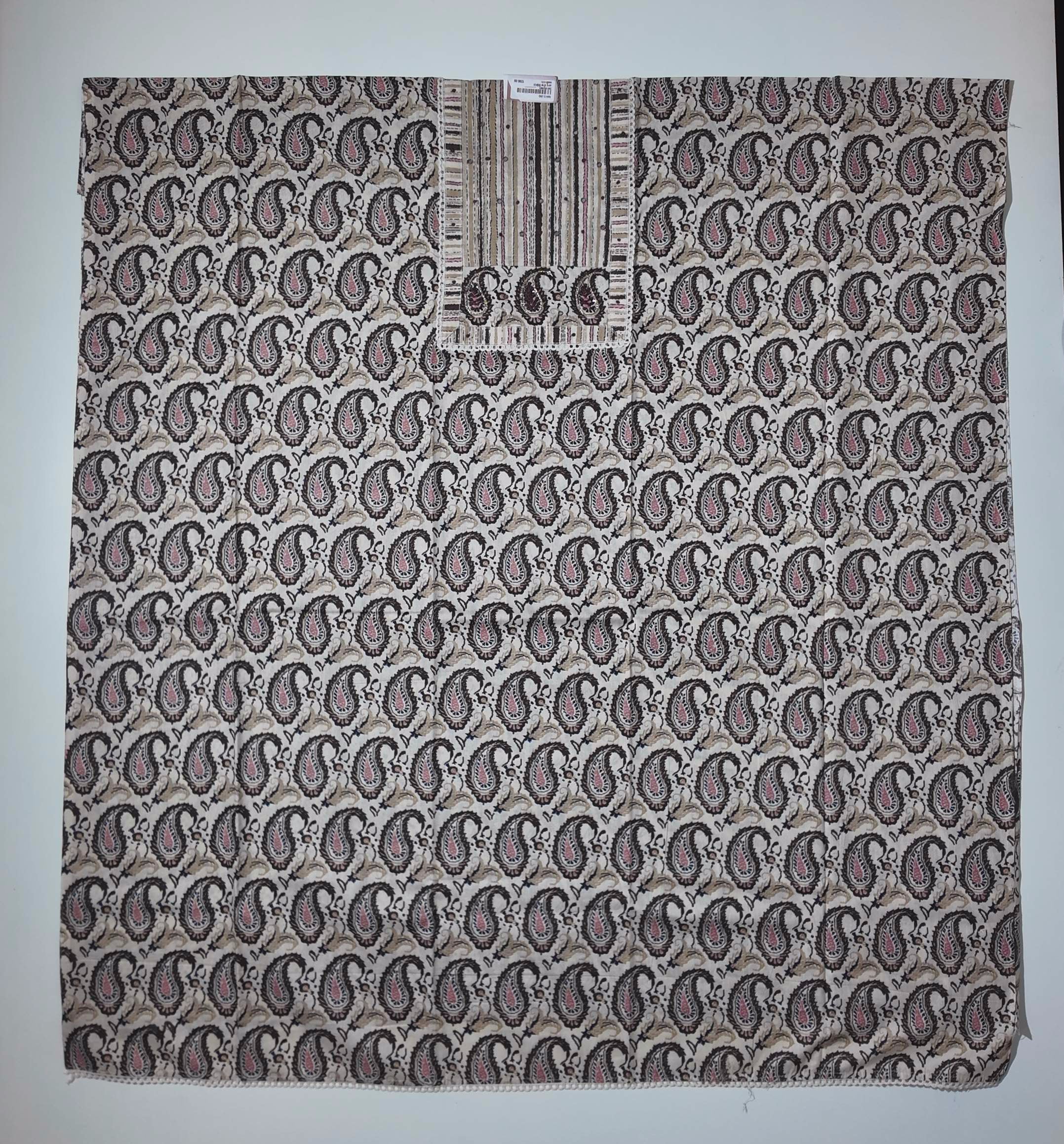 Artisan-Embroidered Paisley Elegance Unstitched Suit
