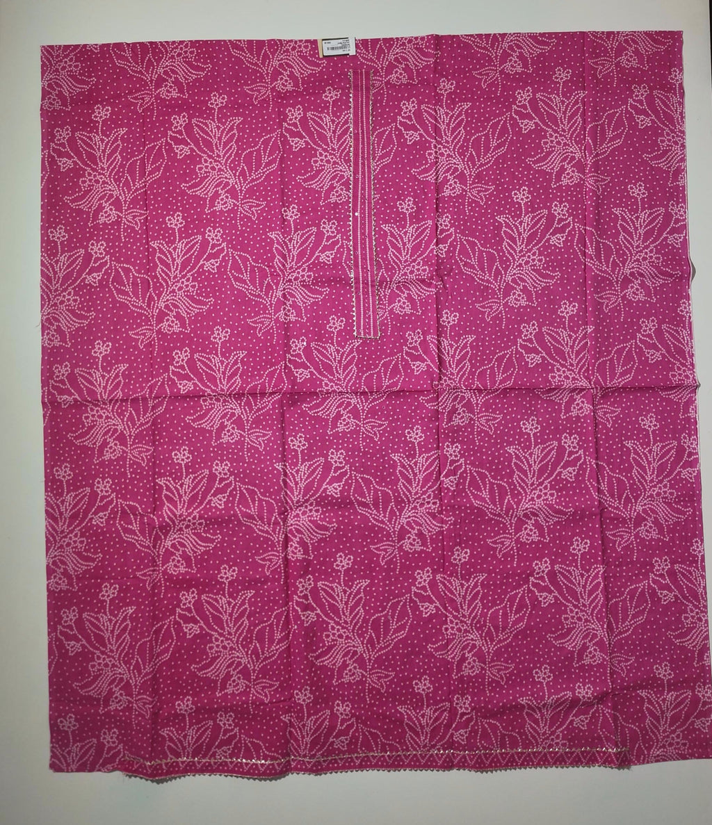 Radiant Fuchsia Bandhani Unstitched Suit – Effortless Charm Awaits