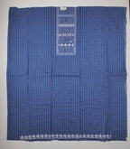 Charming Azure Unstitched Suit with Intricate Patterns