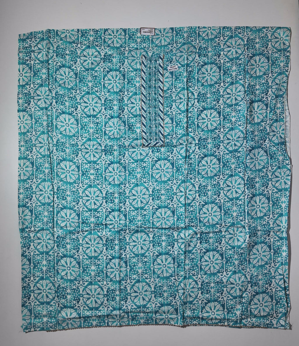 Timeless Azure Delight: Handcrafted Unstitched Perfection