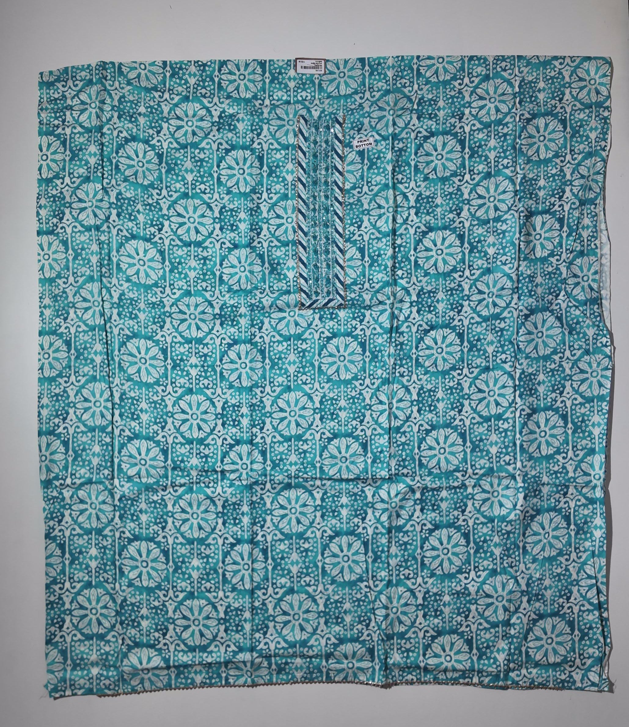 Timeless Azure Delight: Handcrafted Unstitched Perfection