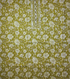 Zestful Bloom: Unstitched Mustard Floral Ensemble