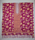 Vibrant Chevron Blossom Unstitched Suit Set