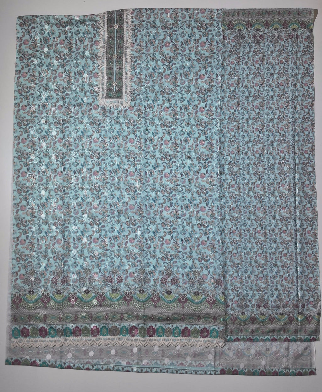 Blossom Dream Unstitched Suit: Embroidered Elegance for Every Occasion