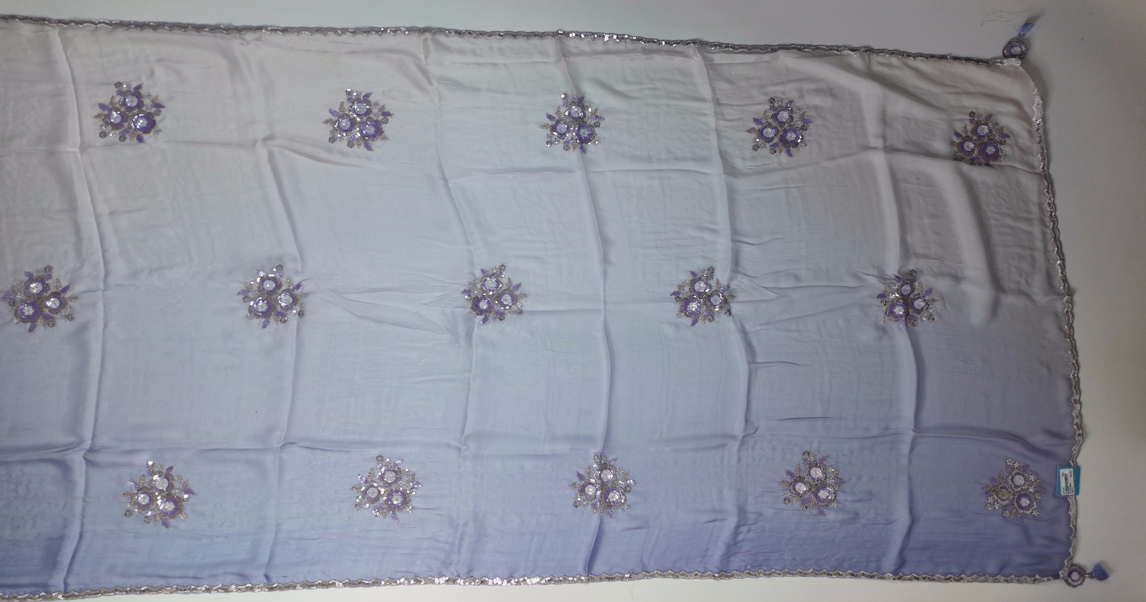 Mystic Lavender Saree with Shimmering Floral Embroidery",
