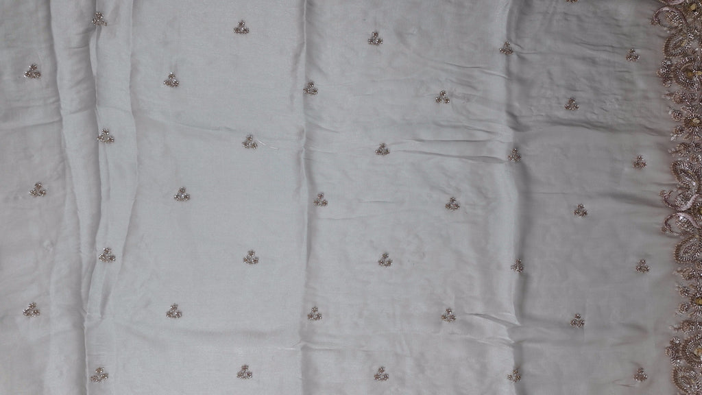 Graceful Evening Sparkle: Embroidered Designer Saree",