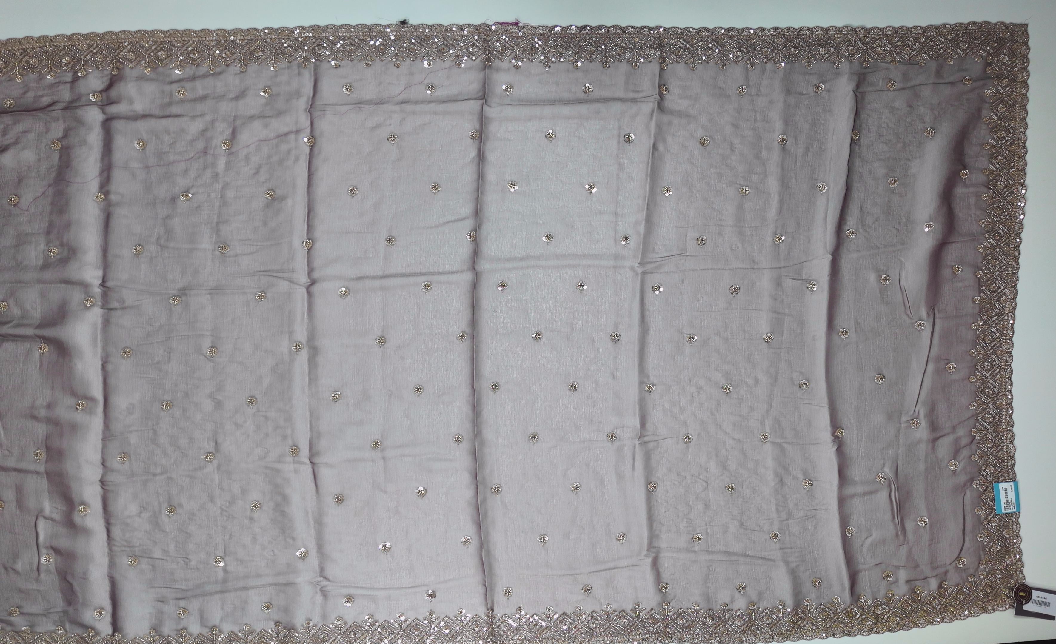 Luminous Lilac Saree with Intricate Sequin Embroidery",