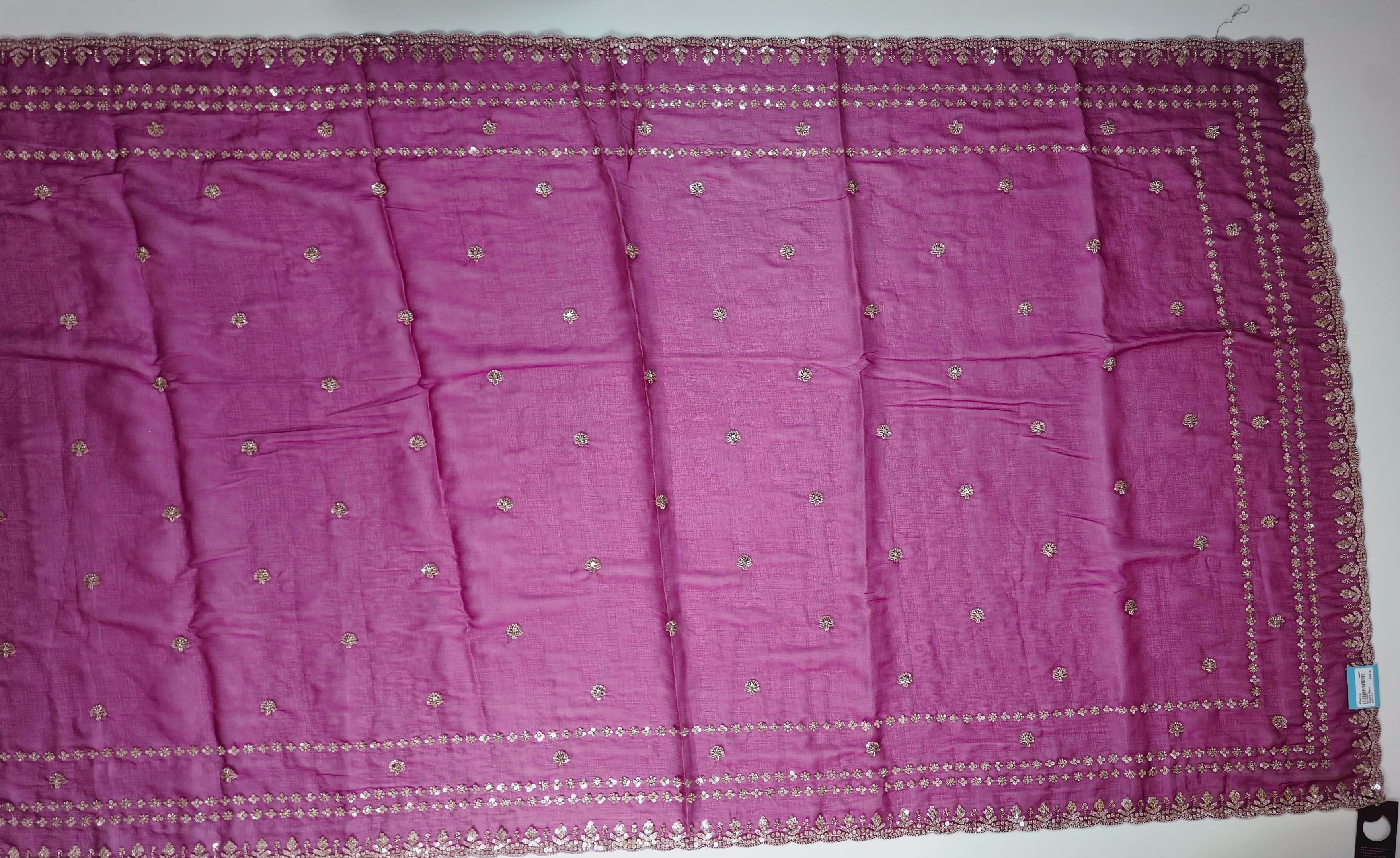 Regal Magenta Splendor: Enchanting Floral Embroidered Saree",