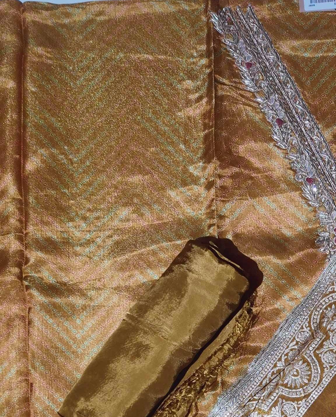 Golden Heritage: Exquisite Embroidered Unstitched Suit",