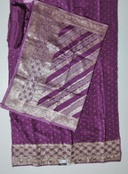 Regal Velvet Glam: Luxurious Unstitched Suit with Gold Embellishments