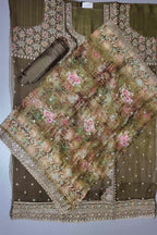 Luxurious Unstitched Floral Splendor Suit – Perfect for Festive Gatherings