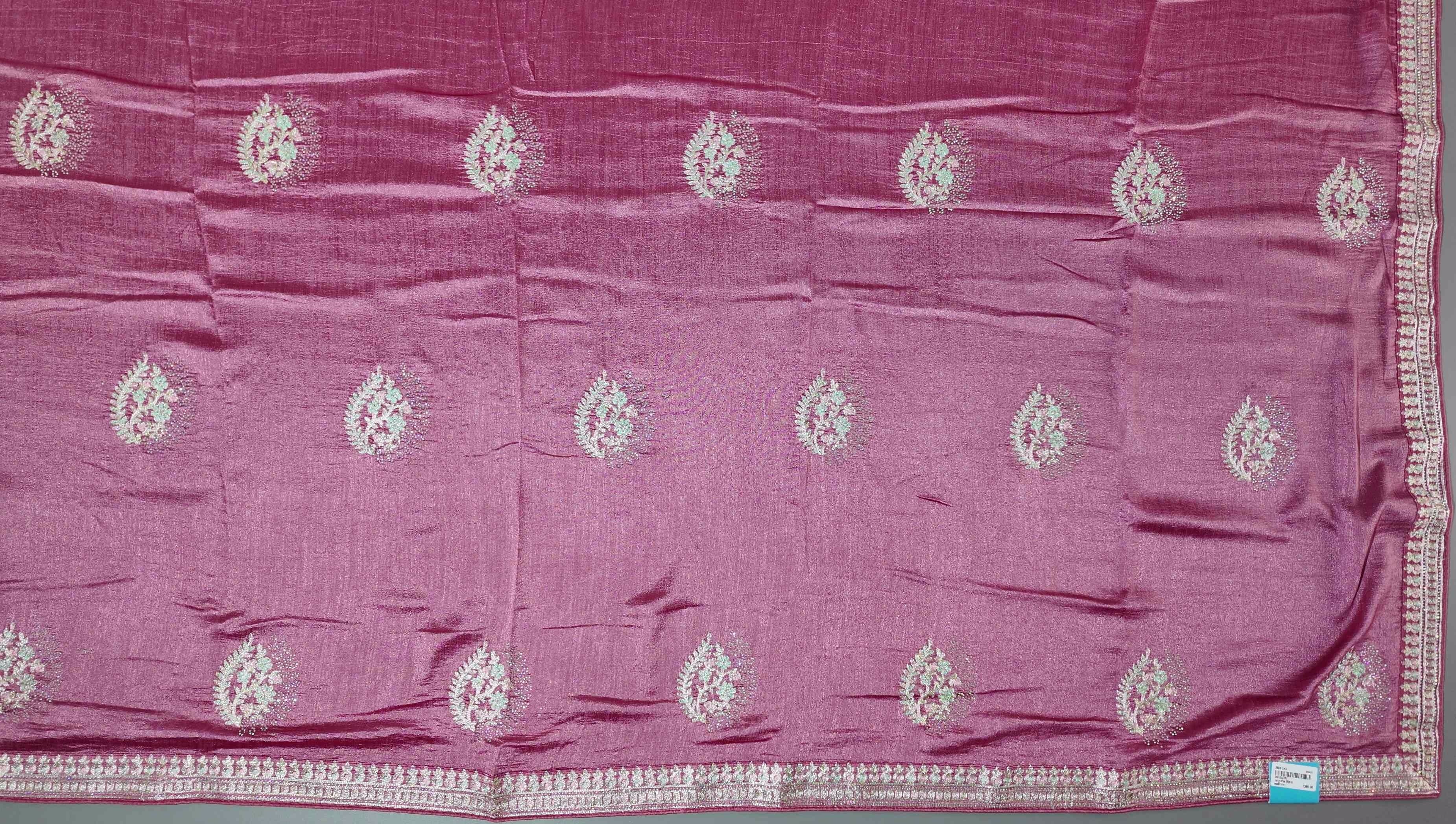 Opulent Zari-Embroidered Fuchsia Saree for Festive Radiance",