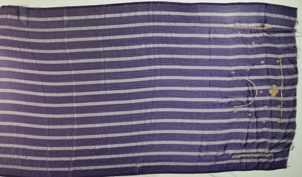 Regal Midnight Saree with Intricate Floral Embroidery",