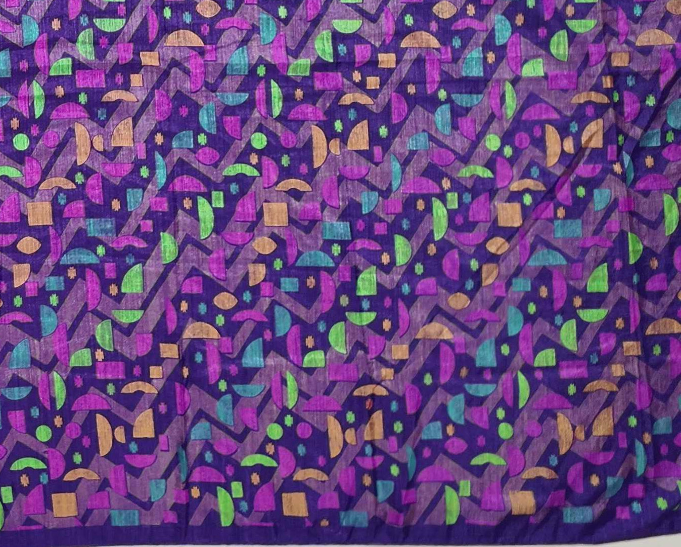 Vivid Geometric Charm: Vibrant Saree for All Occasions",