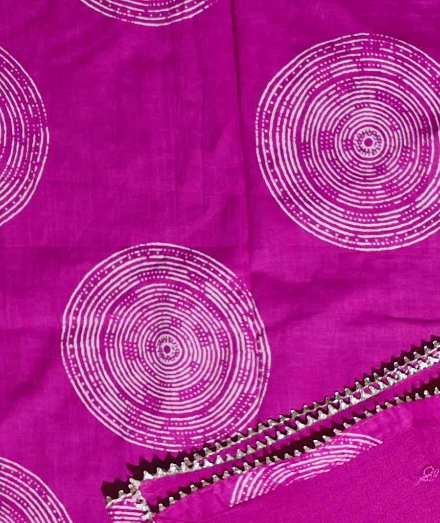 Radiant Fuchsia Unstitched Suit with Intricate Embroidery