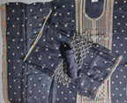 Vivid Midnight Garden Unstitched Suit - Artisanal Elegance