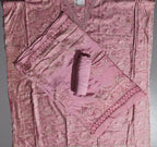 Blossom Allure: Pink Paisley Unstitched Suit