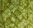Verdant Bloom: Artisanal Unstitched Suit in Lush Green