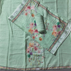 Blossom Dream: Artistic Unstitched Suit with Floral Elegance