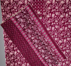 Rich Maroon Flora Tapestry Unstitched Suit Set