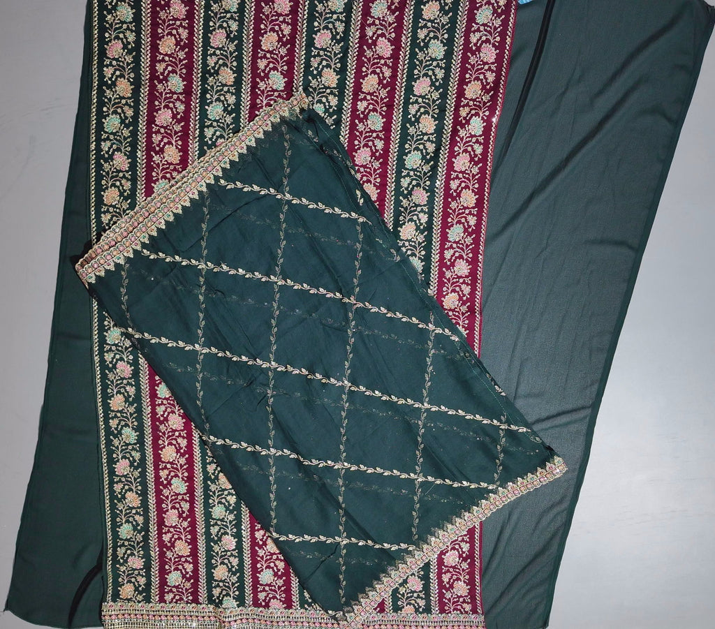 Glamorous Festive Unstitched Suit with Intricate Embroidery",
