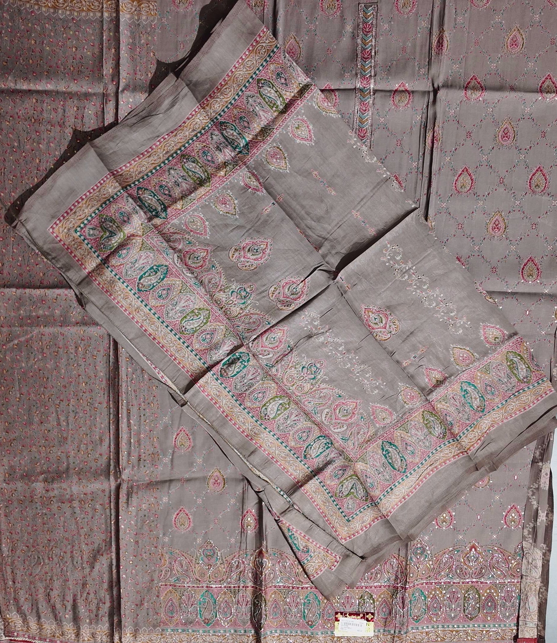 Opulent Paisley Unstitched Suit in Luxurious Fabric