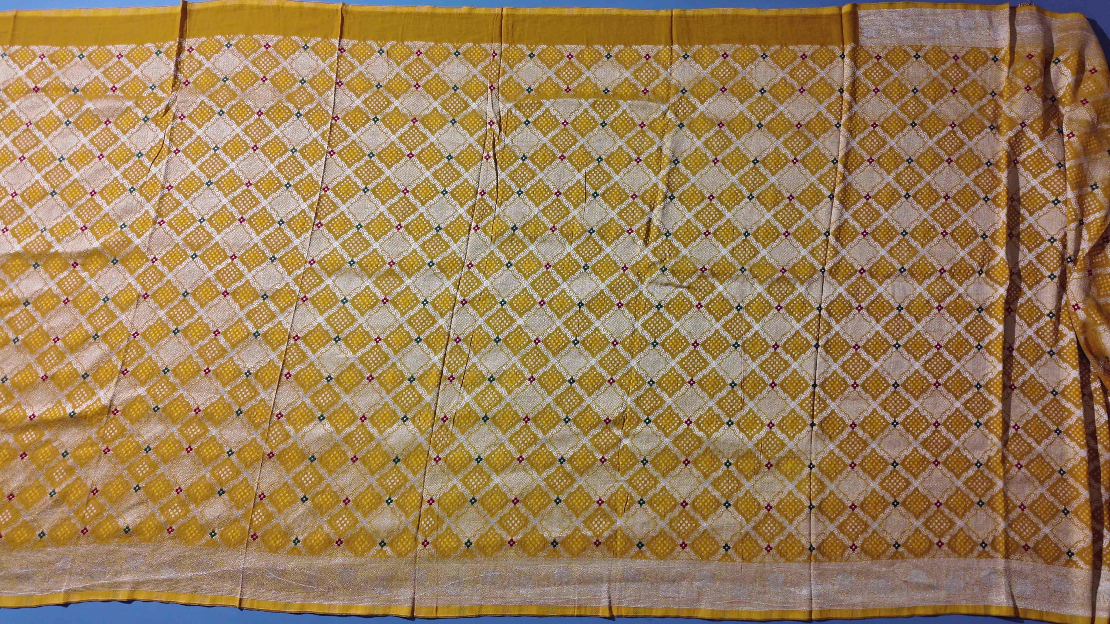 Golden Hues: Luxurious Brocade Unstitched Suit for Festive Flair",