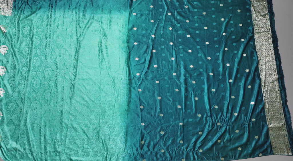 Artisan's Dream: Luxurious Teal & Silver Unstitched Suit",