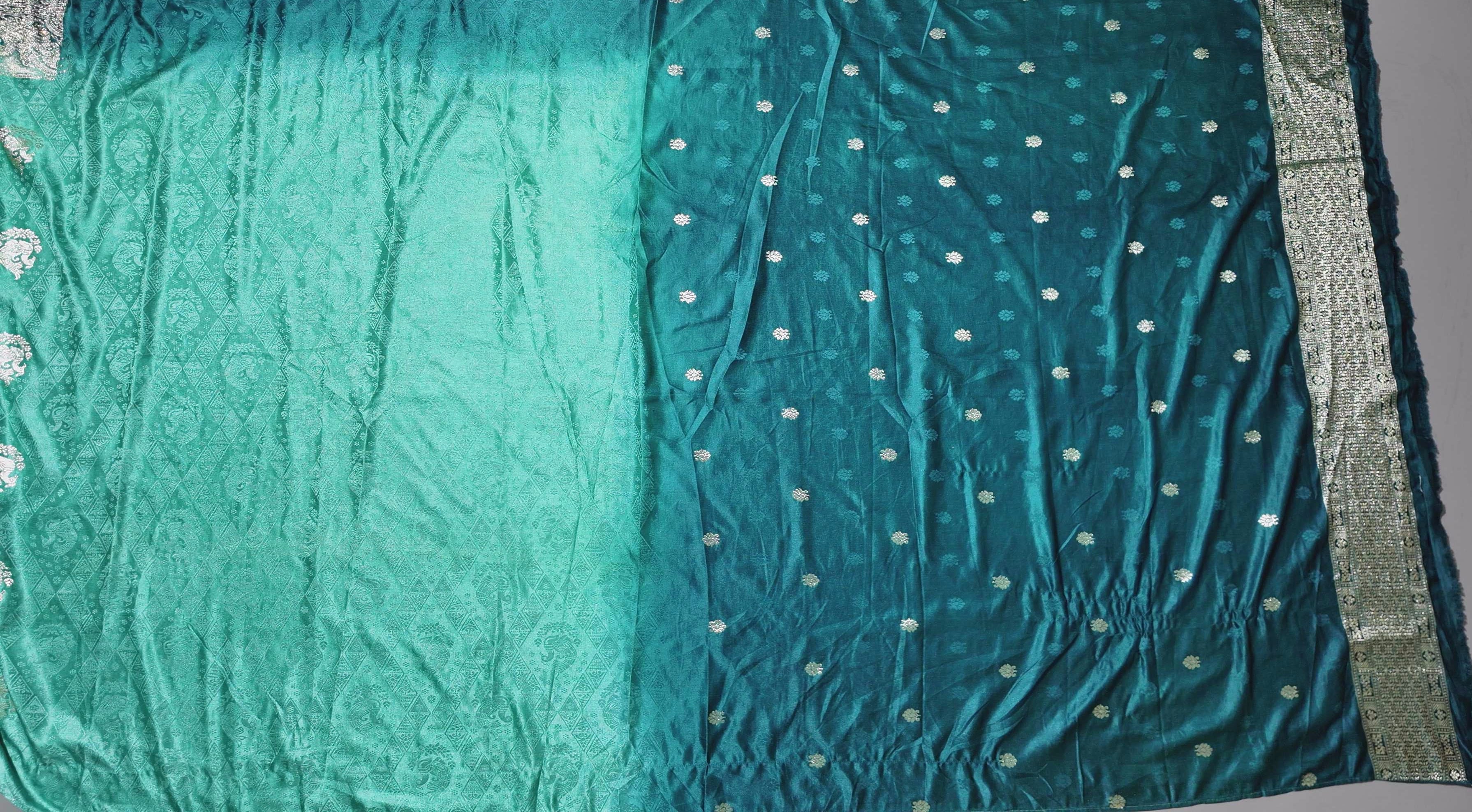 Artisan's Dream: Luxurious Teal & Silver Unstitched Suit",