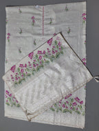 Exquisite Lotus Embroidered Unstitched Suit in Ivory Bliss