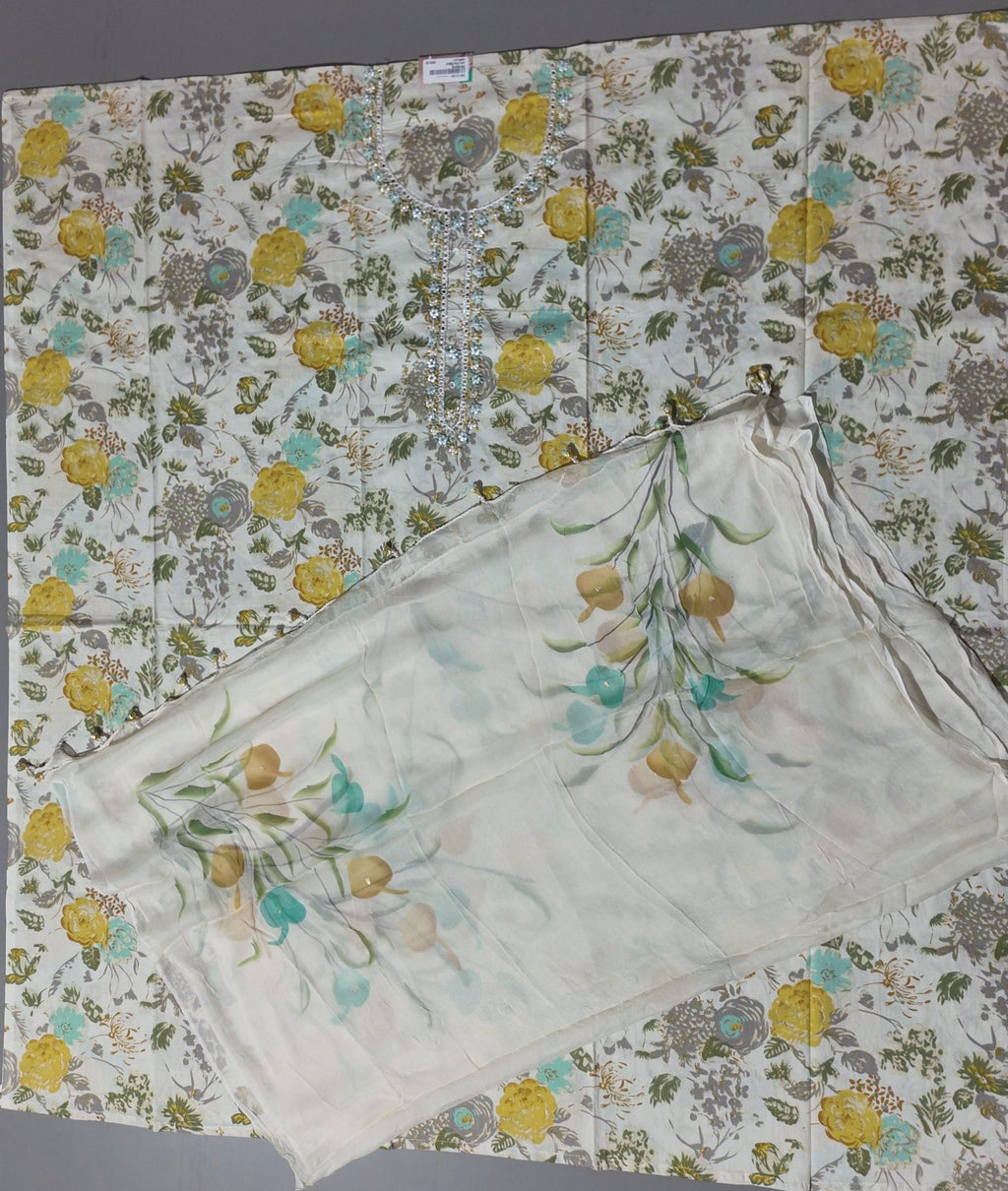 Botanical Bliss: Unstitched Suit for Chic Comfort
