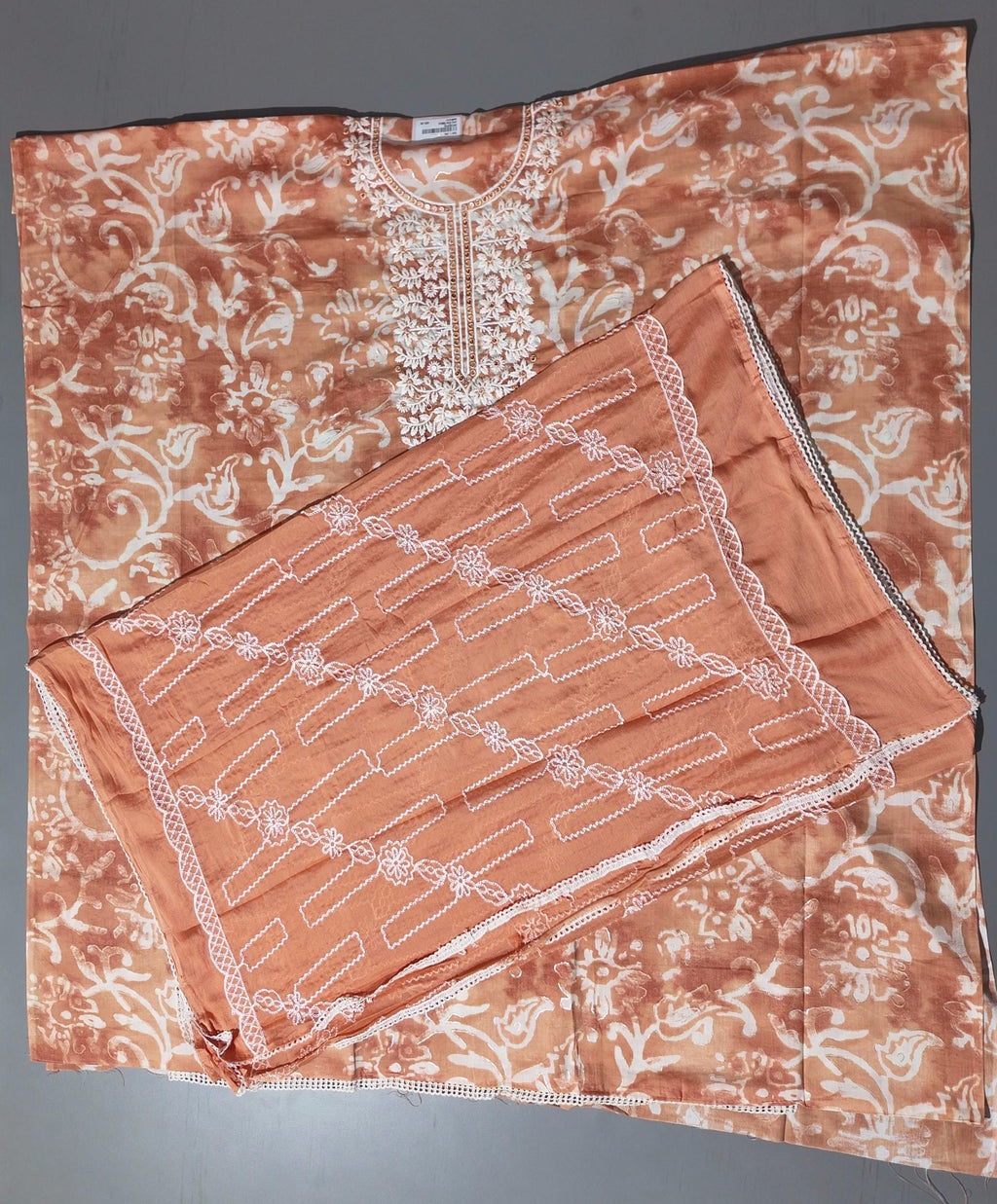 Charming Floral Embroidered Unstitched Suit - Festive Radiance",