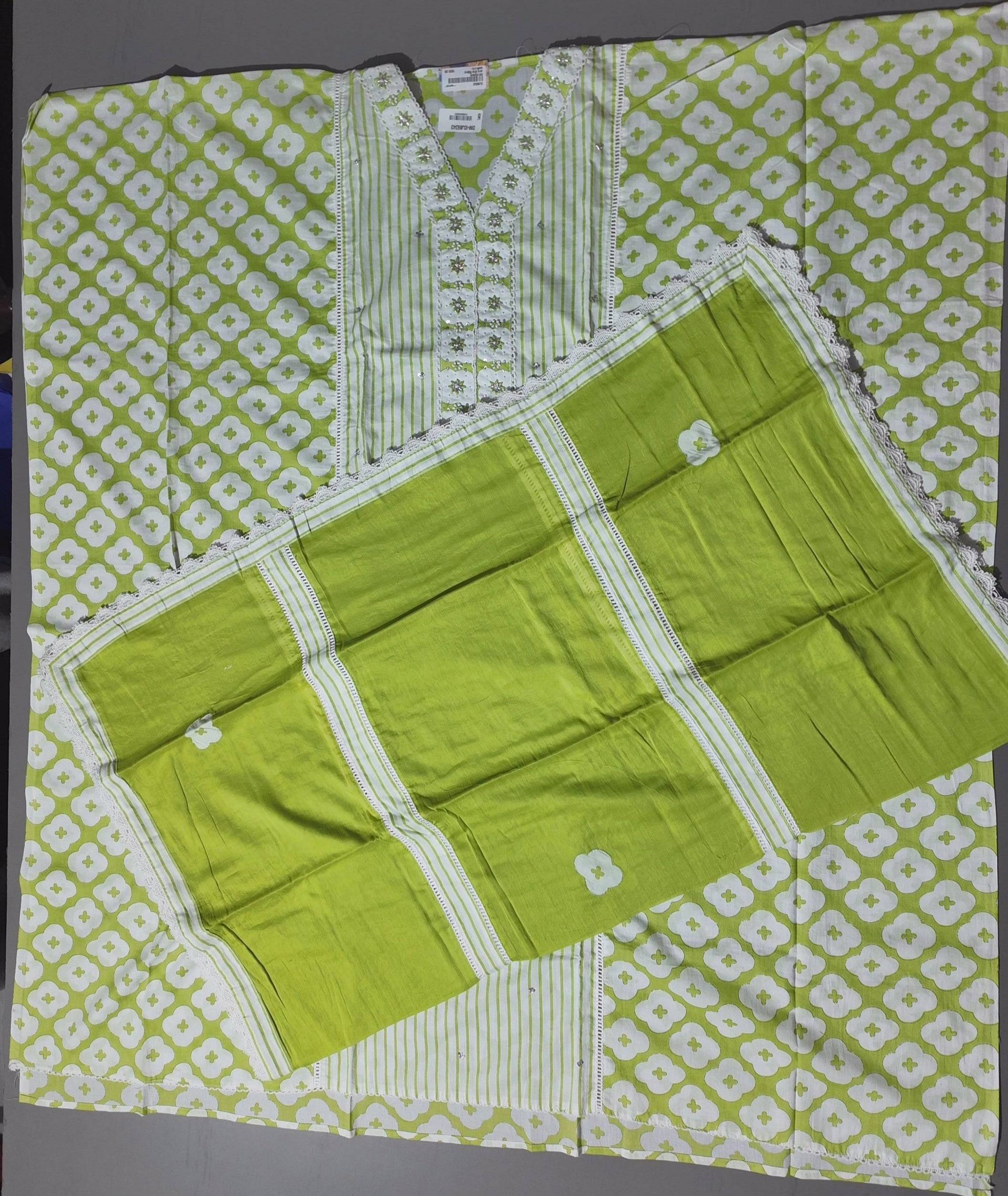 Lime Harmony: Comfort-Enhanced Unstitched Suit Set
