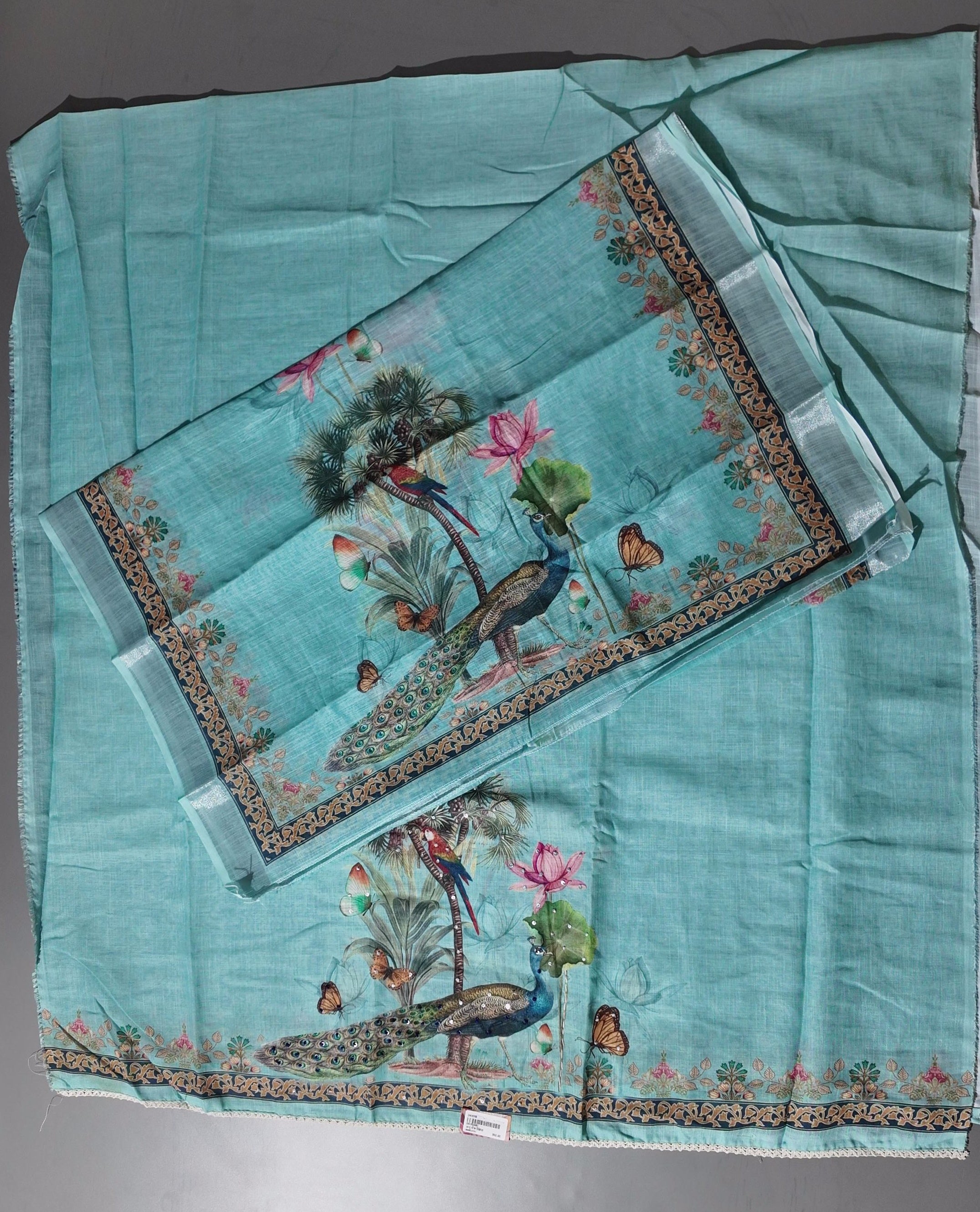 Exotic Paradise: Vibrant Wildlife Unstitched Suit Fabric
