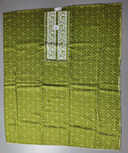 Chic Lime Green Floral Unstitched Suit Set