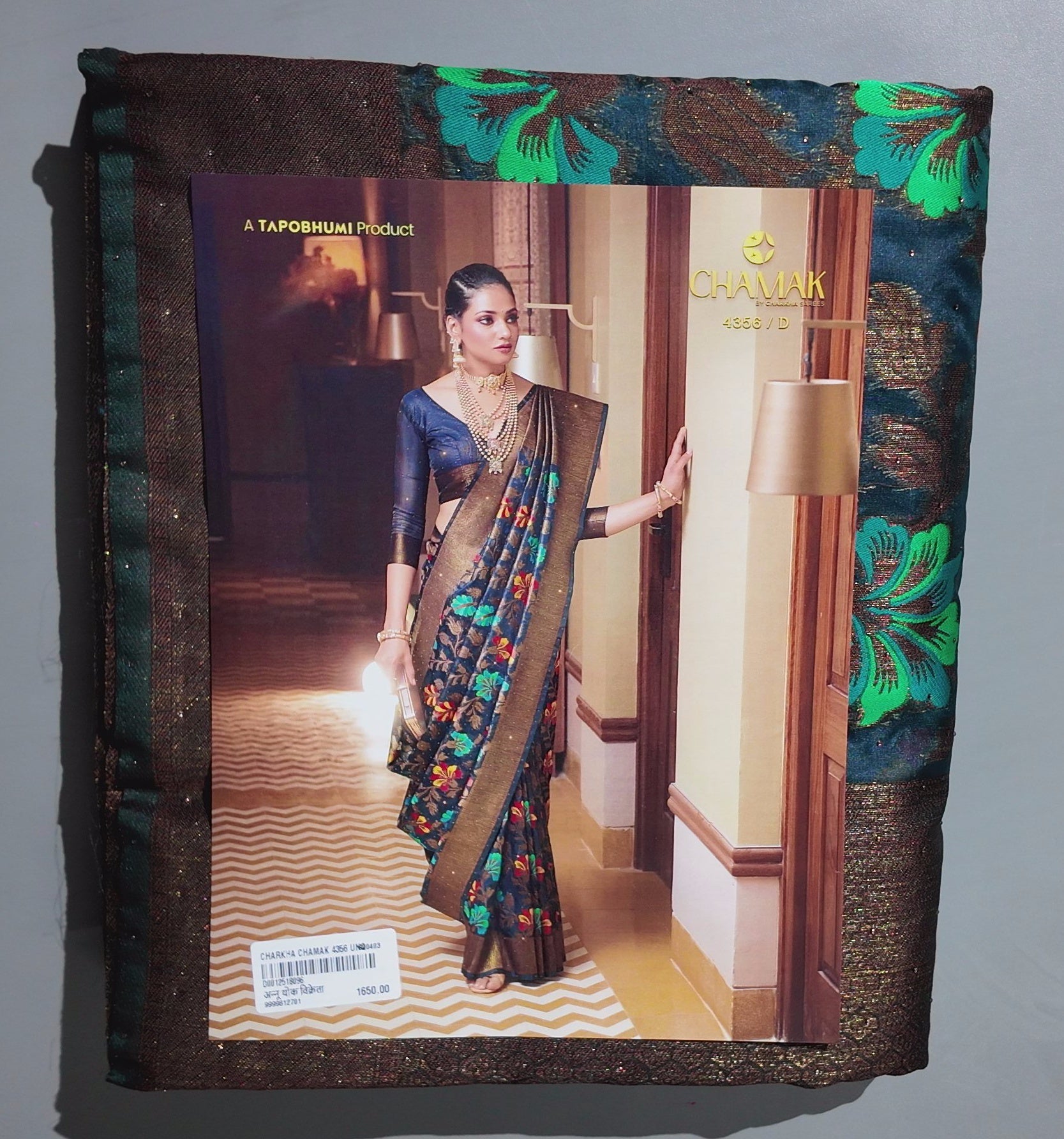 Vibrant Midnight Blossom Georgette Saree",