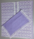 Lavender Dream: Intricate Lace Unstitched Suit