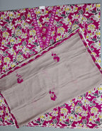 Vibrant Fuchsia Blossom Unstitched Suit Set