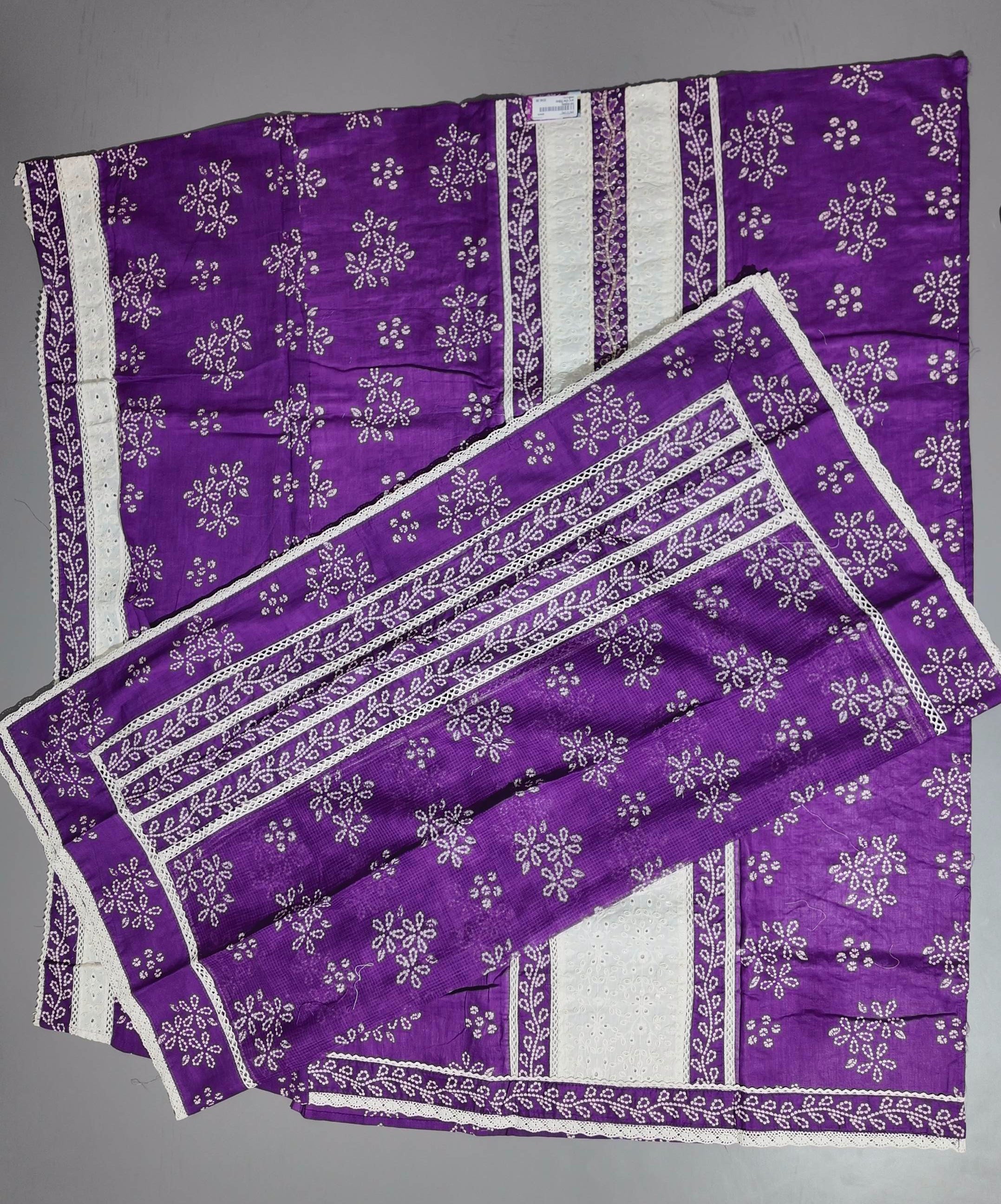 Majestic Violet & Ivory Unstitched Suit with Delicate Embroidery
